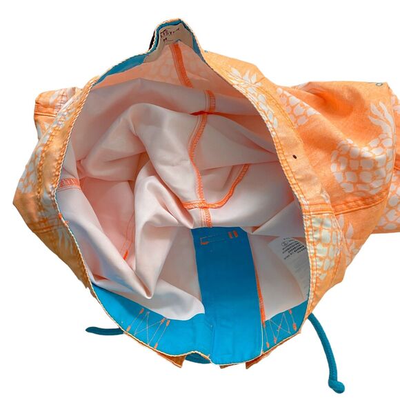 Hollister Mens Medium Neon Orange Pineapple Bermuda Board Shorts Swim Trunks - Picture 6 of 12